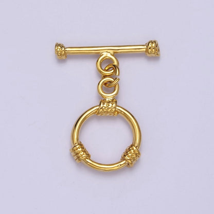 24k Gold Filled Round Toggle Clasp, Jewelry Clasp OT Clasp Findings L-693 L-694 L-695
