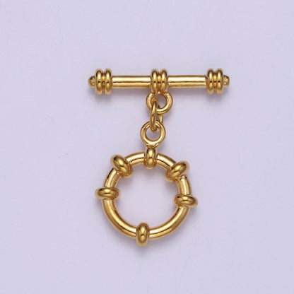 24k Gold Filled Round Toggle Clasp, Jewelry Clasp Sailor OT Clasp Findings L-690 L-691 L-692