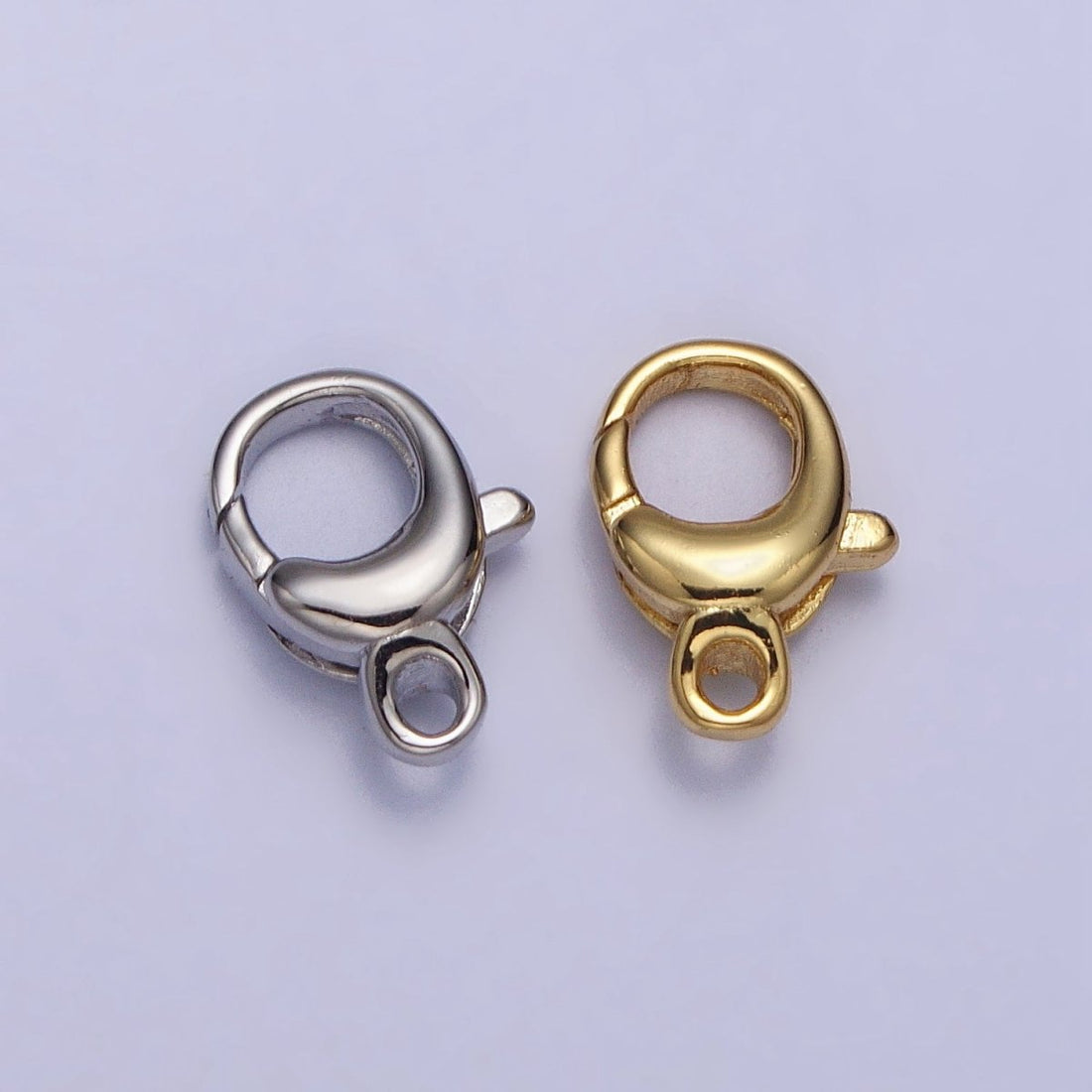 24K Gold Filled Rounded Oval Jewelry Lobster Clasps Closure Supply in Gold &amp; Silver | Z-145 Z-146