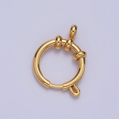 24K Gold Filled Sailor Clasps, One Loop Large Spring Ring for Necklace Bracelet Finding L-902-L-904
