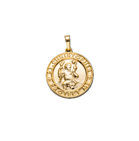 24k Gold Filled Saint Christopher Medal Pendant for Protection Protect us Religious Amulet charm for Necklace Jewelry Making H-213