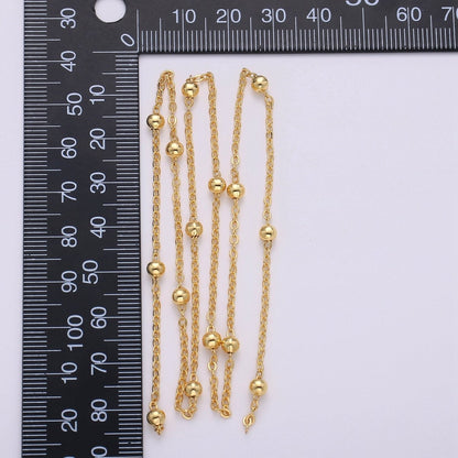 24K Gold Filled Satellite Chain - Gold Filled Beaded Chain - Satellite Chain by the Yard - BEAD Chain - Gold Rosary Chain | ROLL-139