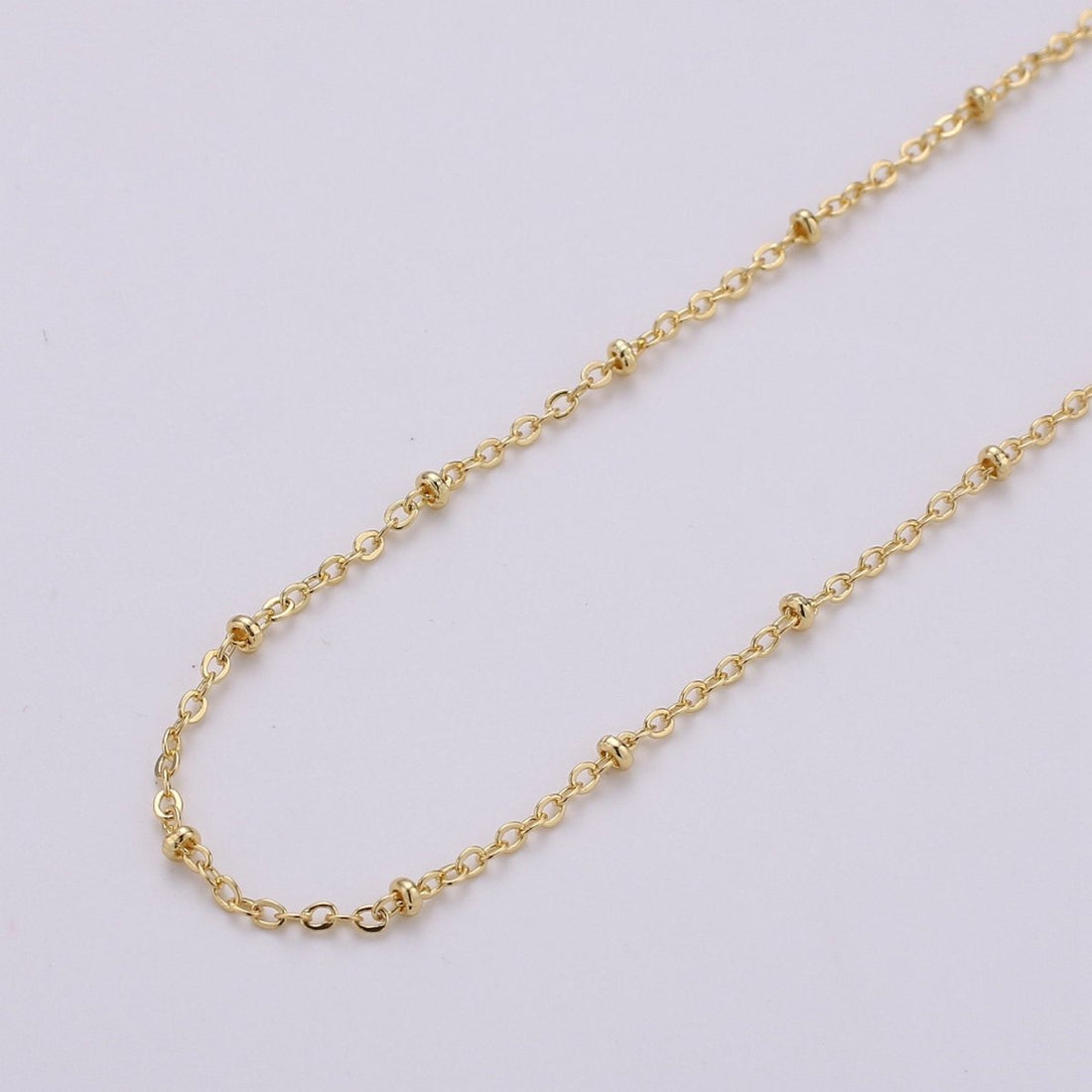 24K Gold Filled Satellite Chain - Gold Filled Beaded Chain - Satellite Chain By the Yard- Unfinished Chain for Necklace Rosary |  ROLL-133