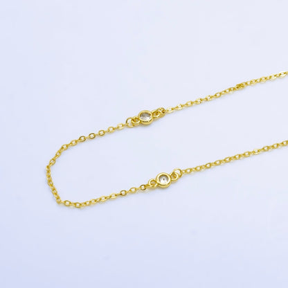 24K Gold Filled Satellites Chain CZ Bezel Chain by Yard | Roll-1531