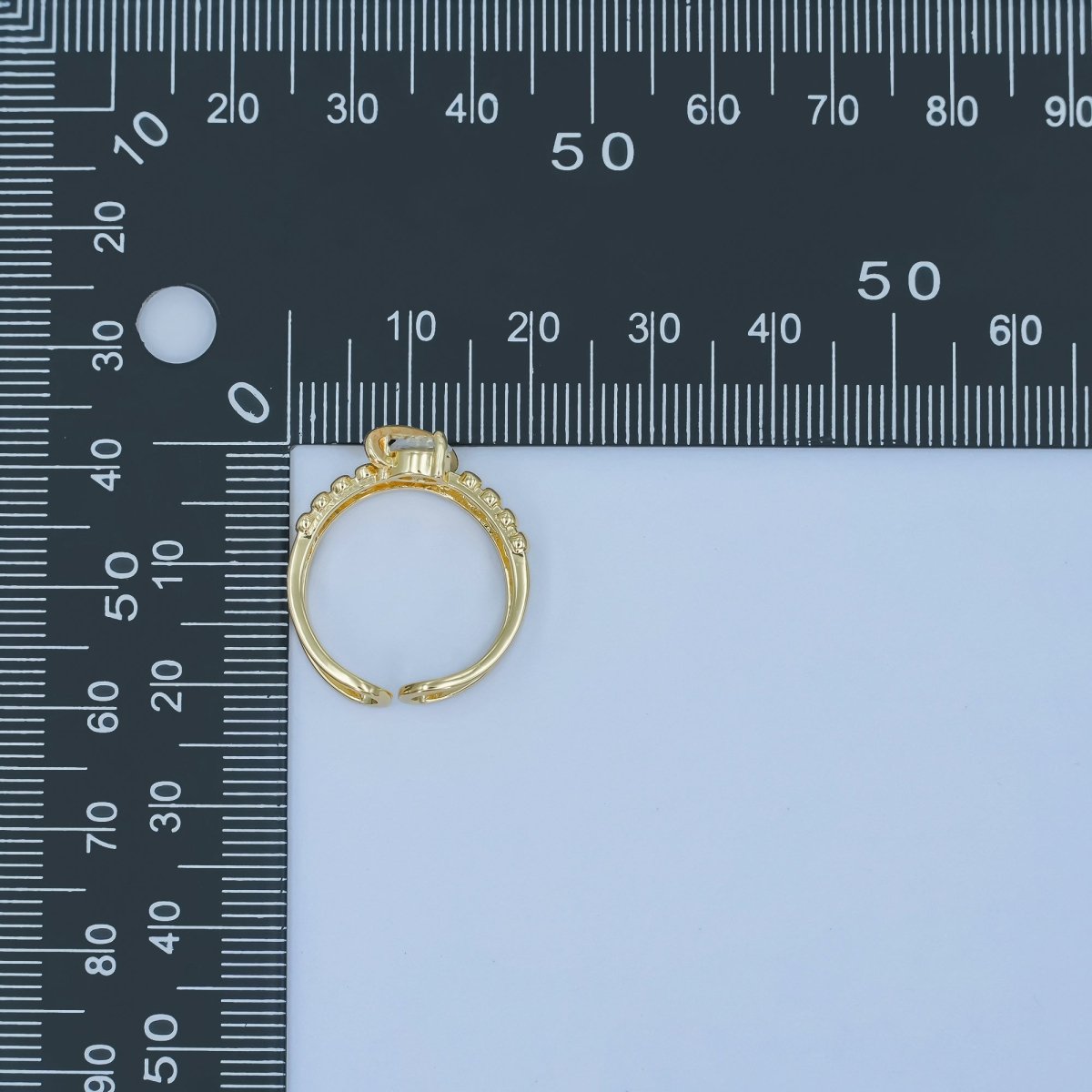 24K Gold Filled Saturn Planet Space Star CZ Double Band Ring | O819