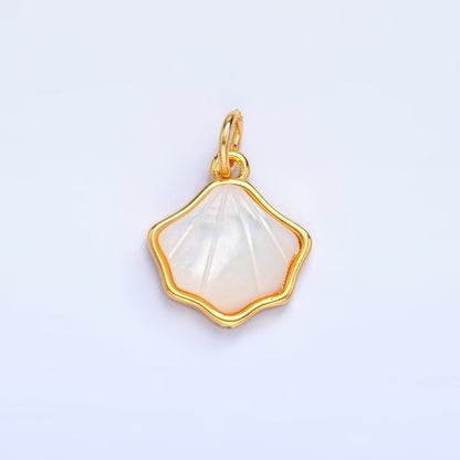 24K Gold Filled Scallop Seashell Ocean Beach Charm | W279