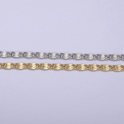 24K Gold Filled Scroll Chain, 3.5mm Width Unfinished Chain in Gold &amp; Silver For Jewelry Making Wholesale Craft Supply | ROLL-682, ROLL-683 Clearance Pricing