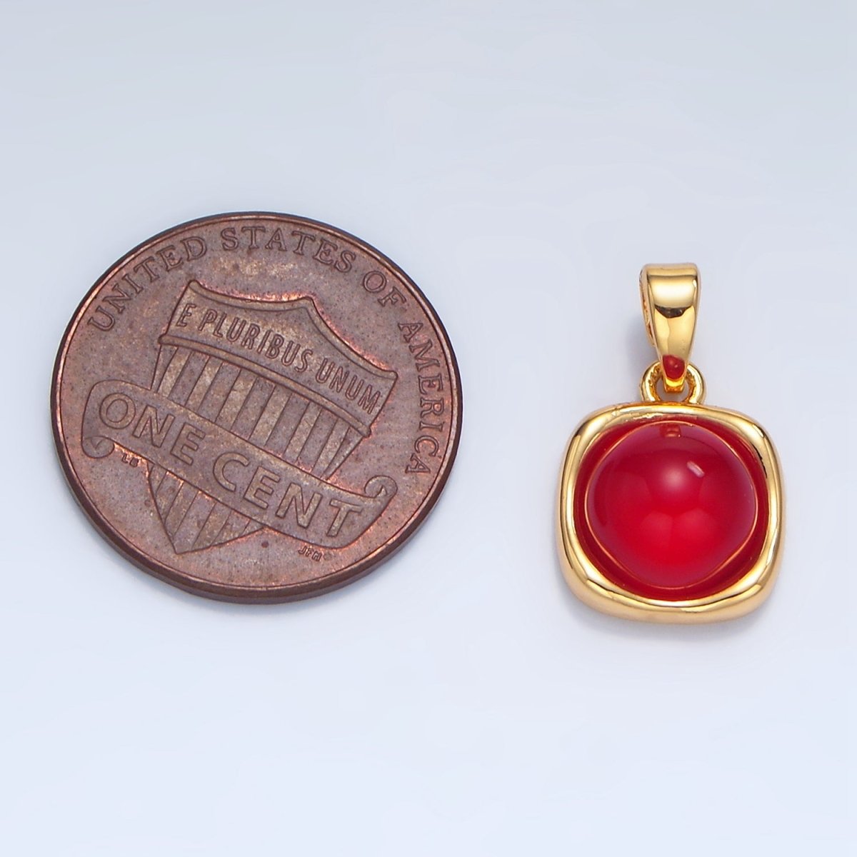 24K Gold Filled Shell Pearl, Carnelian, Onyx Round Molten Bezel Pendant | H472 AA134 AA980