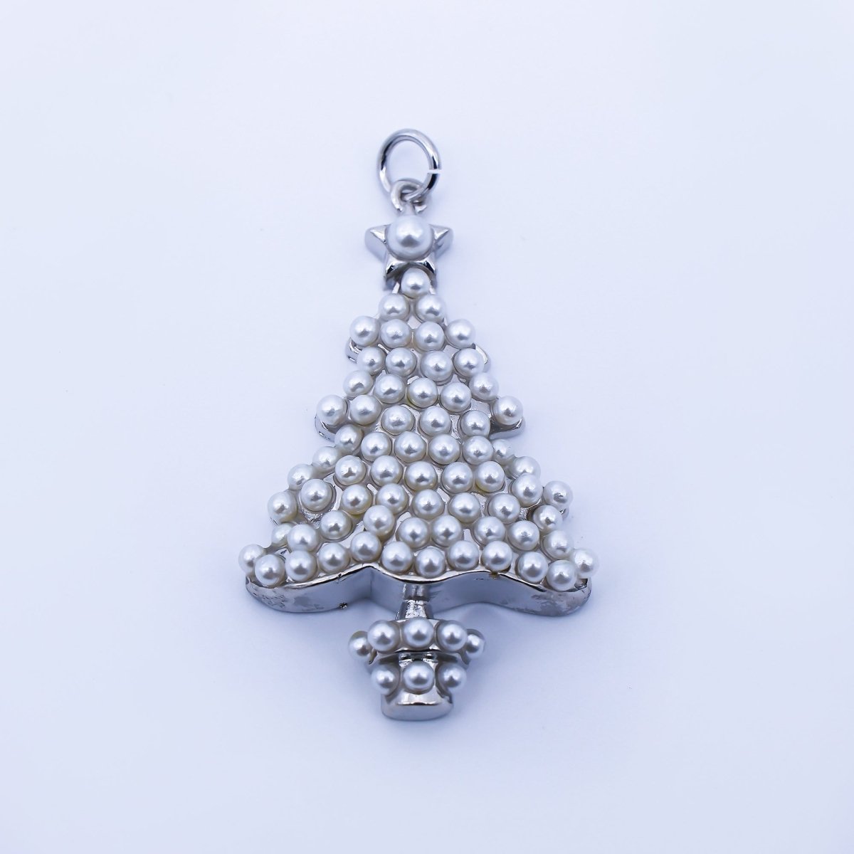 24K Gold Filled Shell Pearl Christmas Tree Charm in Gold &amp; Silver | C813