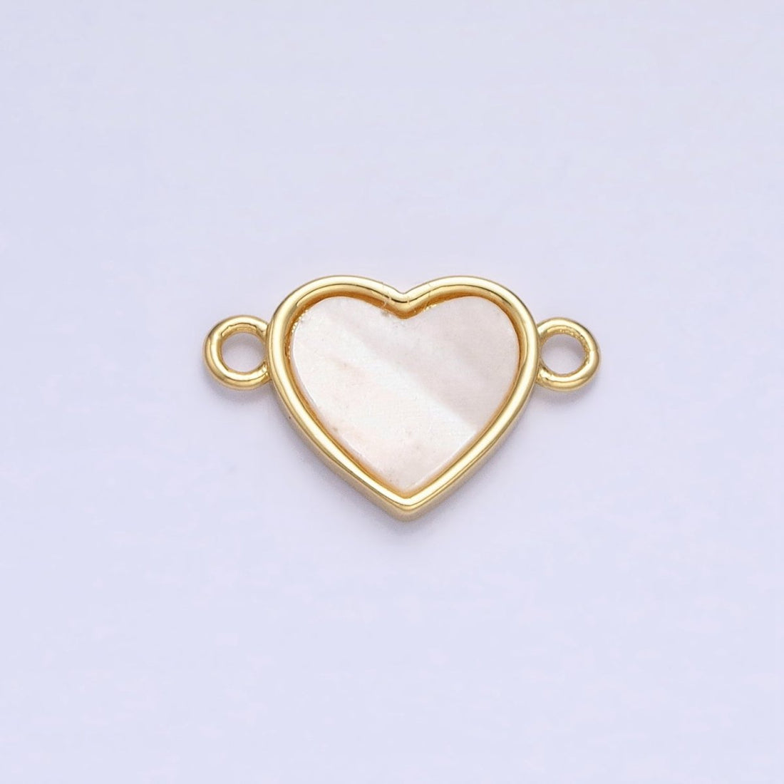 24K Gold Filled Shell Pearl Heart Valentine Jewelry Link Connector | Y-840