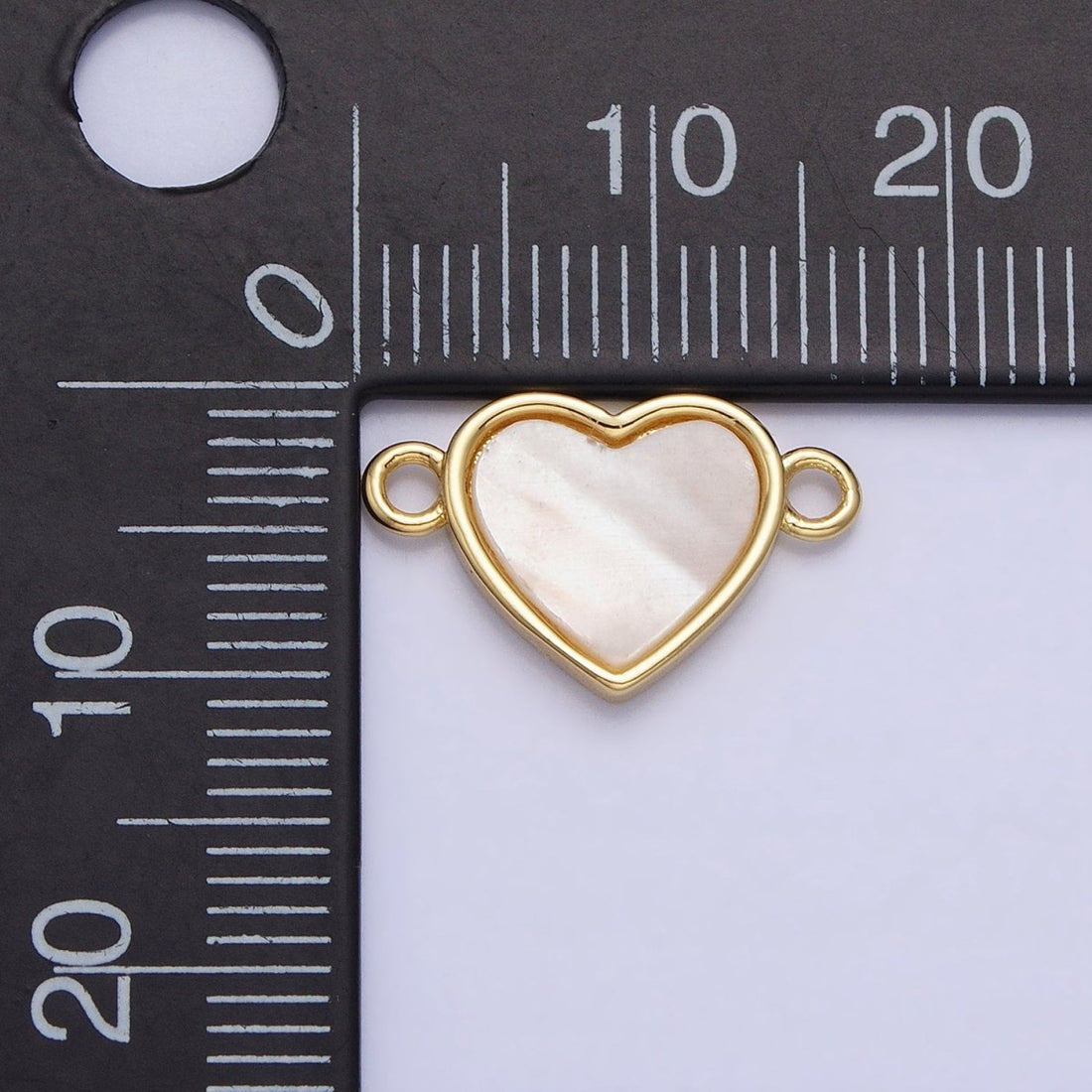 24K Gold Filled Shell Pearl Heart Valentine Jewelry Link Connector | Y-840