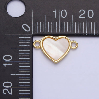 24K Gold Filled Shell Pearl Heart Valentine Jewelry Link Connector | Y-840