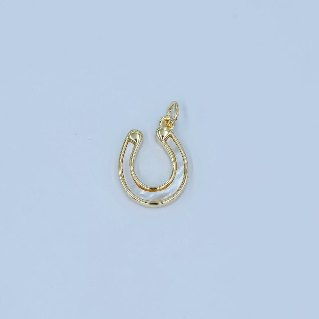 24K Gold Filled Shell Pearl Horseshoe Charm | N077