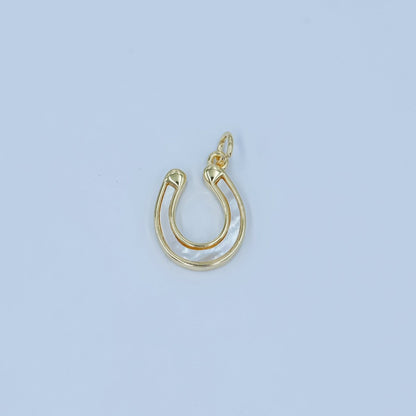 24K Gold Filled Shell Pearl Horseshoe Charm | N077