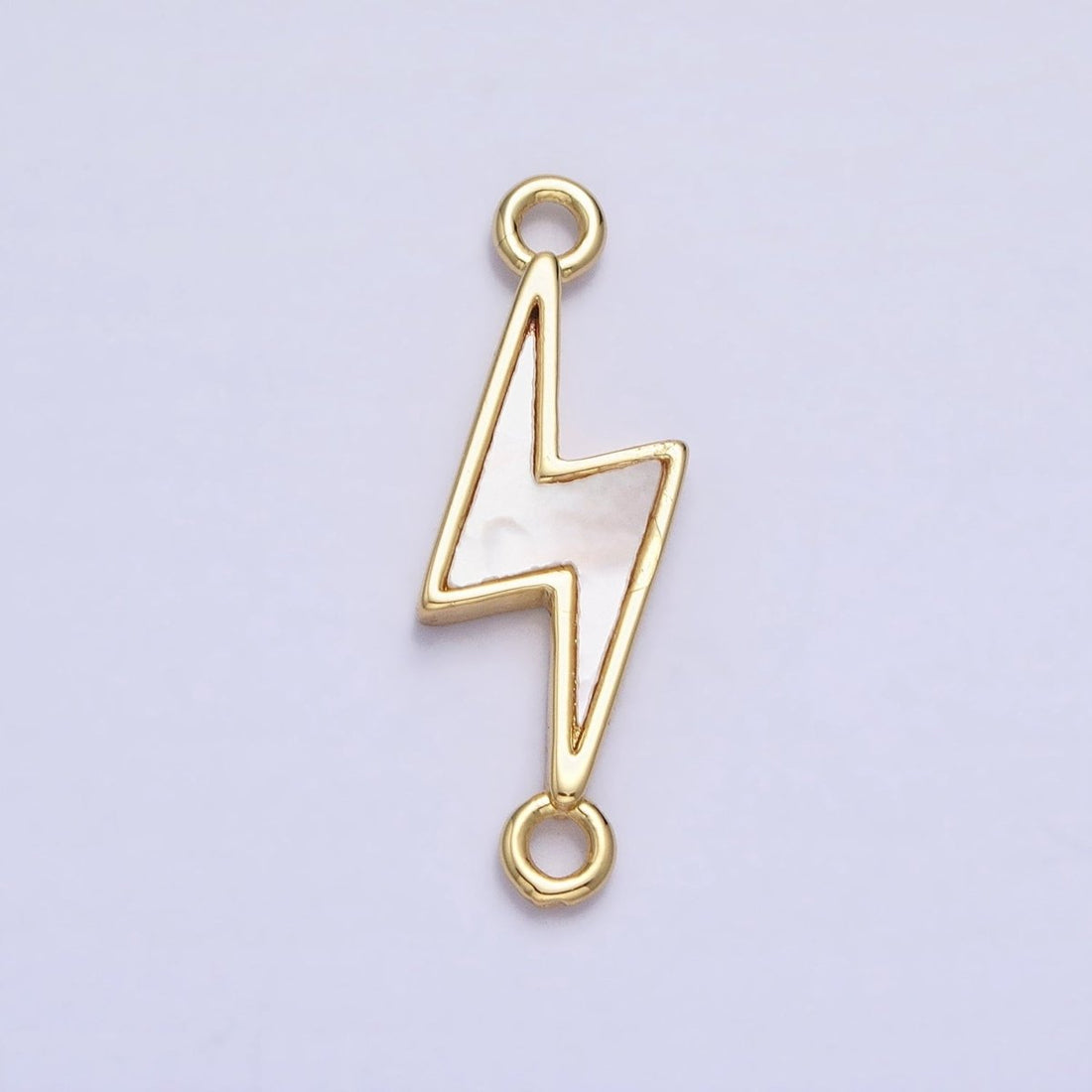 24K Gold Filled Shell Pearl Lightning Bolt Weather 24.5mm Link Connector | Y-839