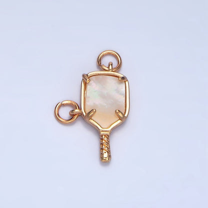 24K Gold Filled Shell Pearl Pickle Ball Sports Connector | F135