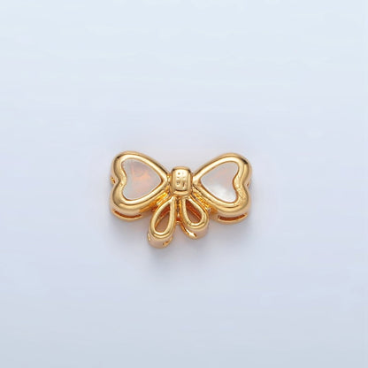 24K Gold Filled Shell Pearl Ribbon Bow Bead | B382