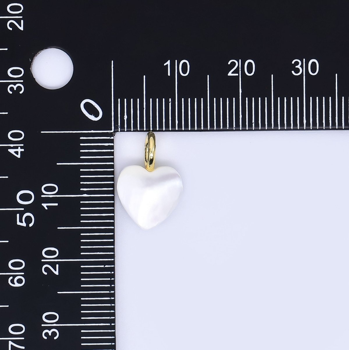 24K Gold Filled Shell Pearl White Pure Love Heart Charm | P-1733 P-1847