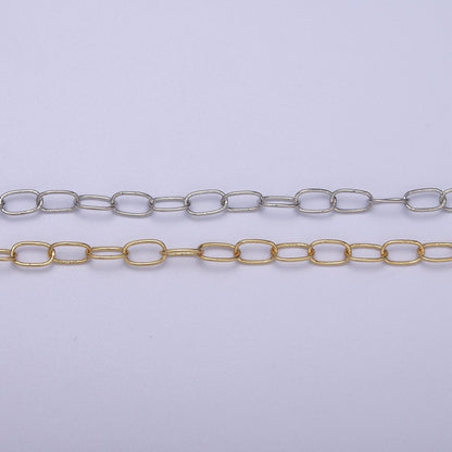 24K Gold Filled Silver Unfinished CABLE Chain, 4mm Width, Wholesale Chain For Jewelry Making | ROLL-617, ROLL-618 Clearance Pricing