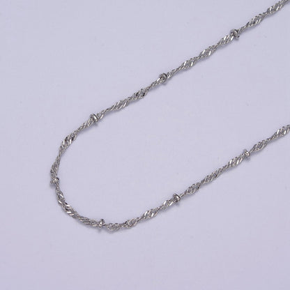 24K Gold Filled Singapore Satellite Bead Chain, 2.3mm Unfinished Chain by Yard For Jewelry Making Supply Component | ROLL-639 ROLL-640