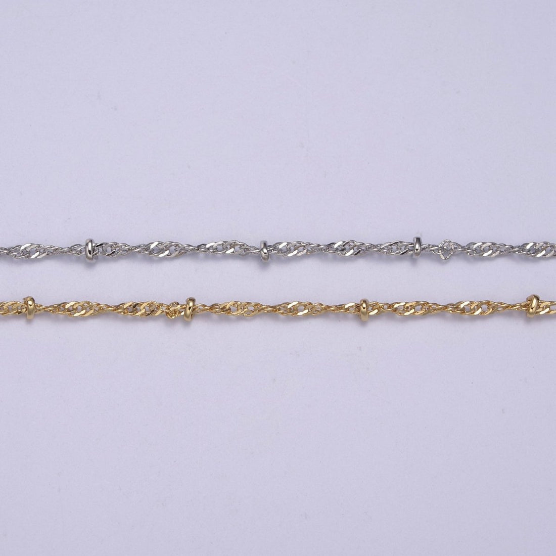 24K Gold Filled Singapore Satellite Bead Chain, 2.3mm Unfinished Chain by Yard For Jewelry Making Supply Component | ROLL-639 ROLL-640