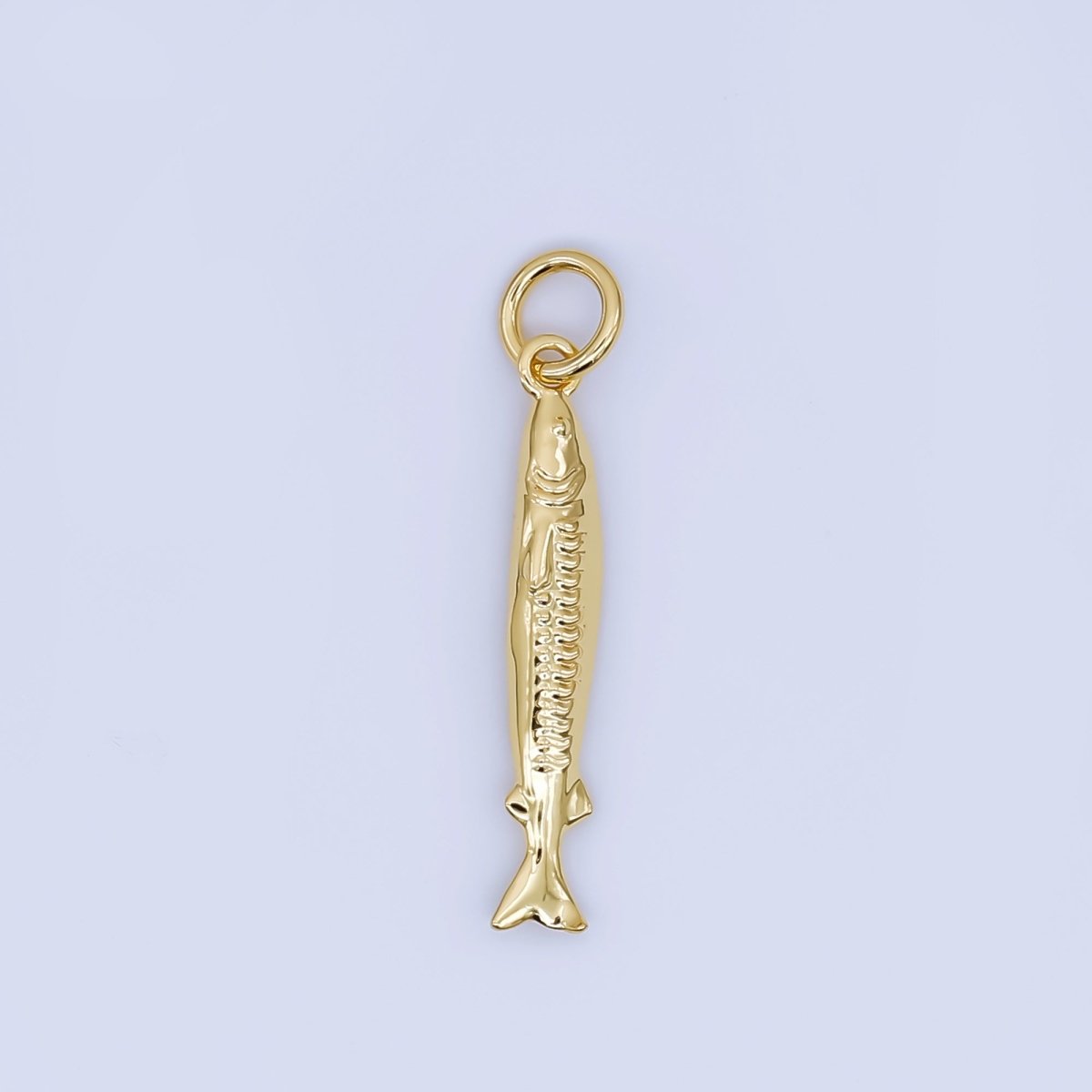 24K Gold Filled Small Sardine charm Under The Sea Ocean Fish Pendant | AJ466 AJ467