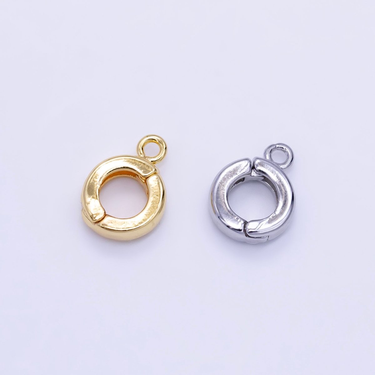 24K Gold Filled Snap Interchangeable Charm Holder Jewelry Making Supply in Gold &amp; Silver | Z-916 Z-917