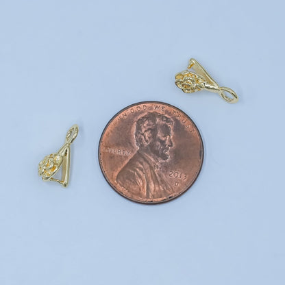 24K Gold Filled Snap Rose Flower Bail Finding | Z1125