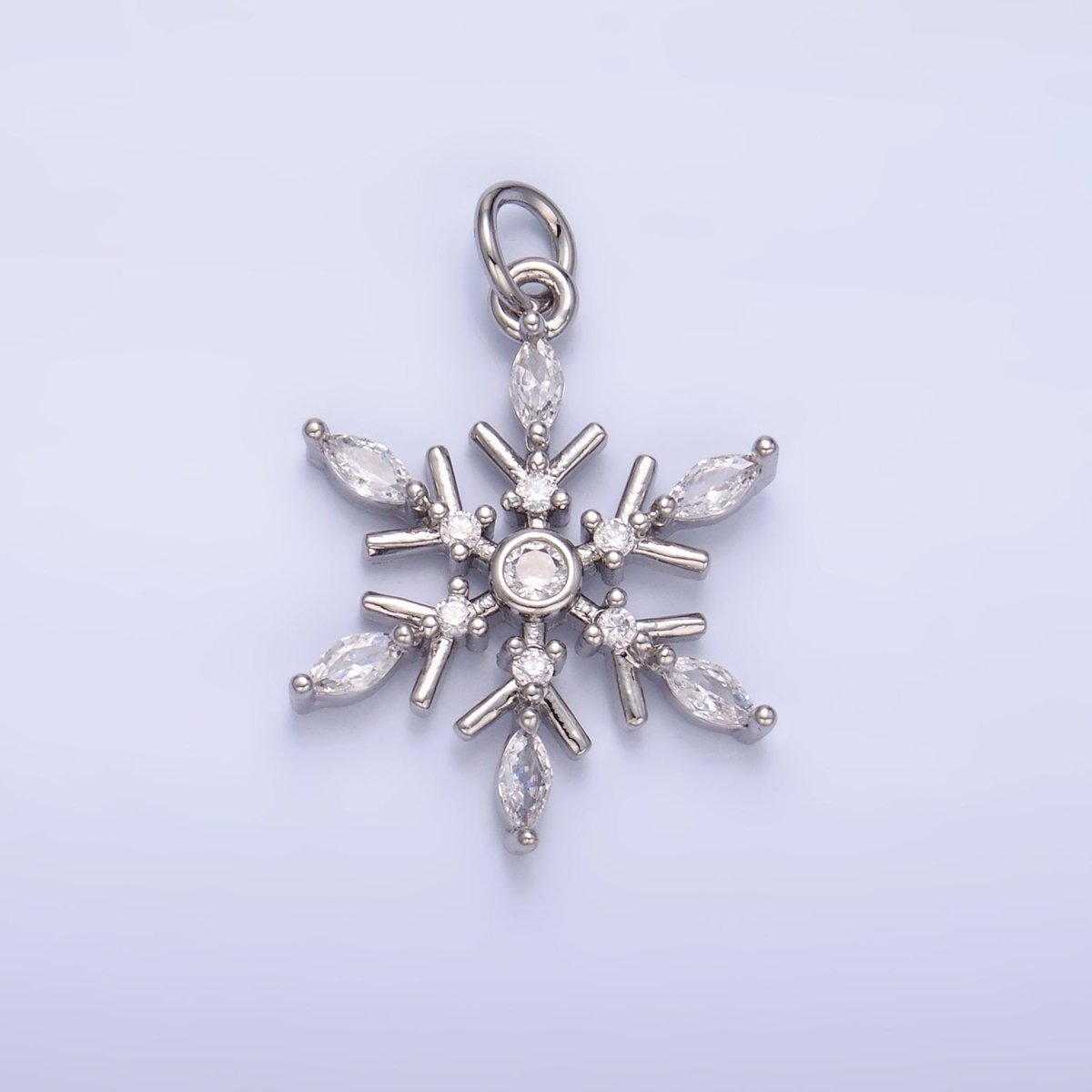 24K Gold Filled Snowdrop CZ Marquise Charm in Gold &amp; Silver | W445