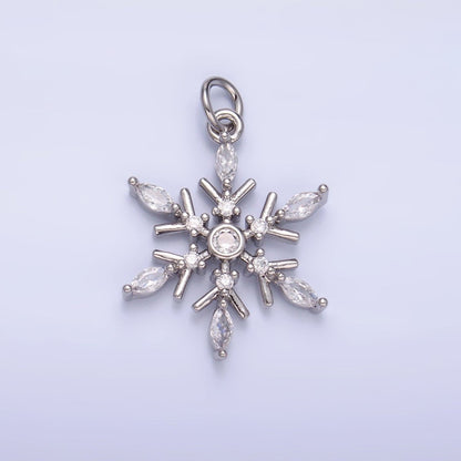 24K Gold Filled Snowdrop CZ Marquise Charm in Gold &amp; Silver | W445