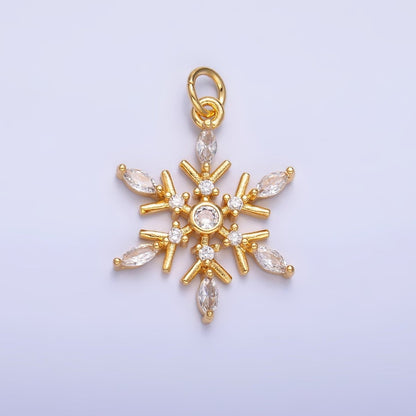 24K Gold Filled Snowdrop CZ Marquise Charm in Gold &amp; Silver | W445