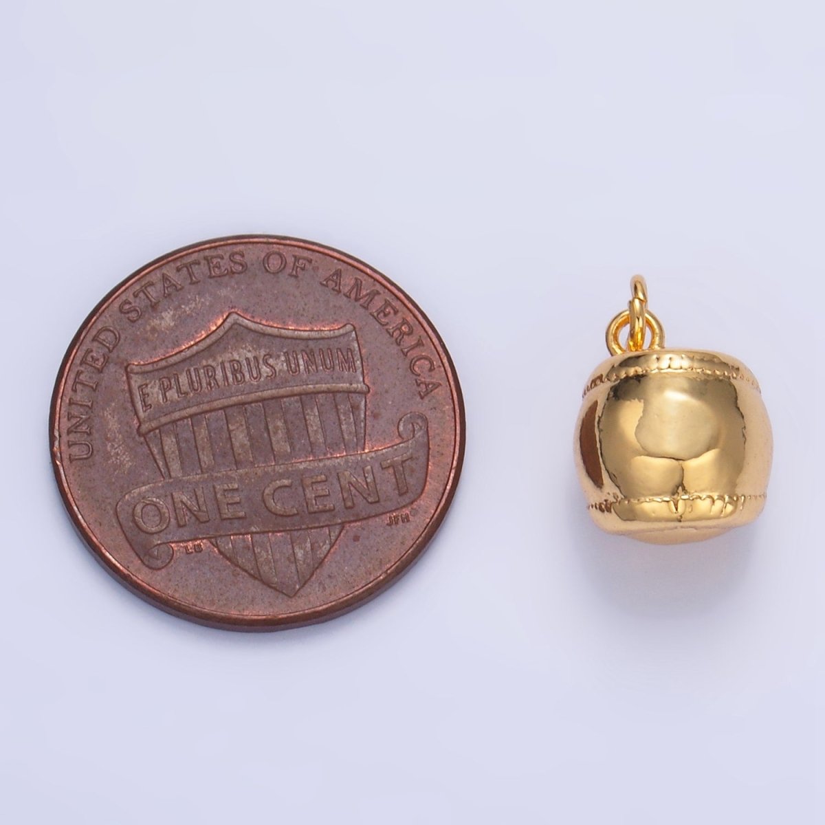 24K Gold Filled Softball Baseball Sports Multidimensional Charm in Gold &amp; Silver | W066