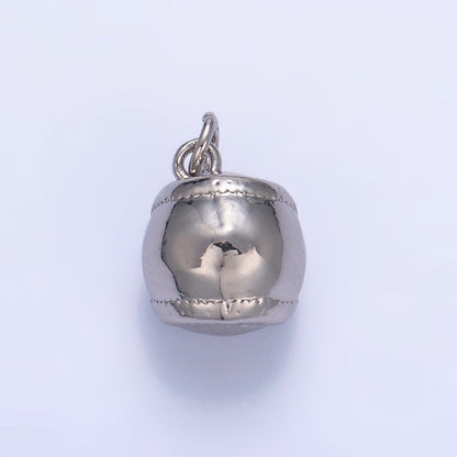 24K Gold Filled Softball Baseball Sports Multidimensional Charm in Gold &amp; Silver | W066