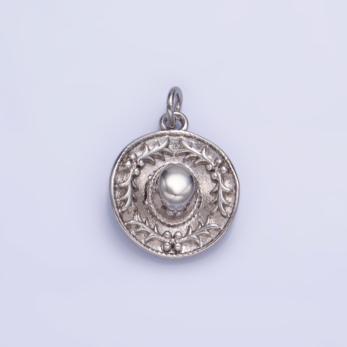 24K Gold Filled 14.5mm Mexican Sombrero Hat Multidimensional Charm in Gold &amp; Silver | W363