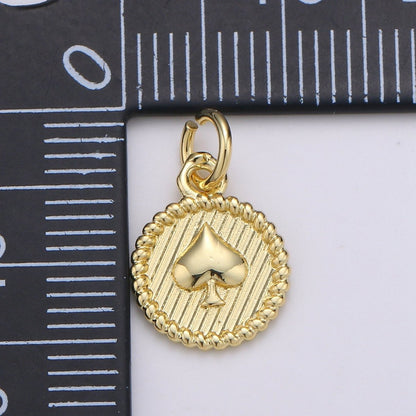 24K Gold Filled Spade Coin Charm D-910