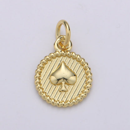 24K Gold Filled Spade Coin Charm D-910