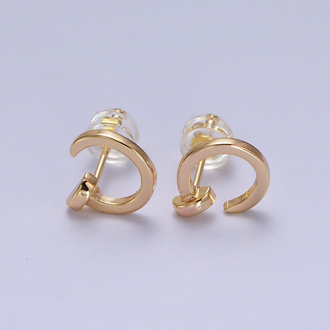24K Gold Filled Spiral Nail Stud Earrings | AD-101