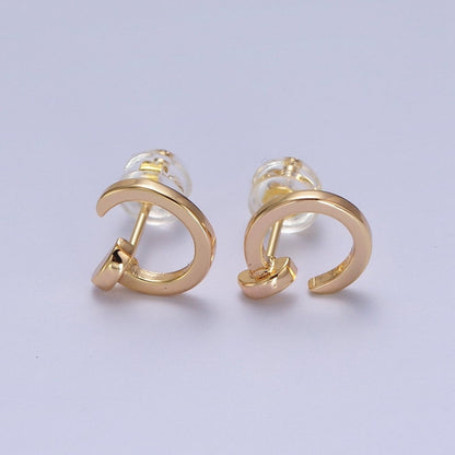 24K Gold Filled Spiral Nail Stud Earrings | AD-101