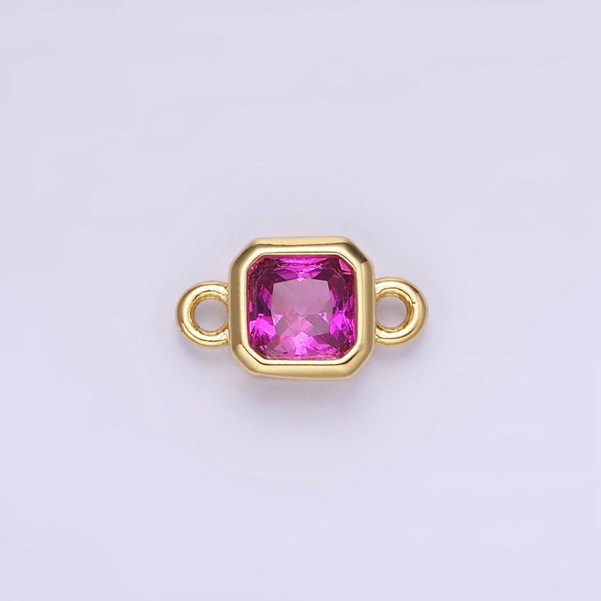 24K Gold Filled Square CZ Edged Bezel Connector in Gold &amp; Silver | G472 - G483