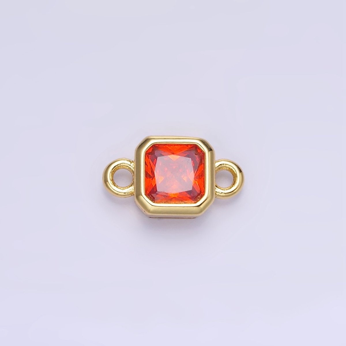 24K Gold Filled Square CZ Edged Bezel Connector in Gold &amp; Silver | G472 - G483