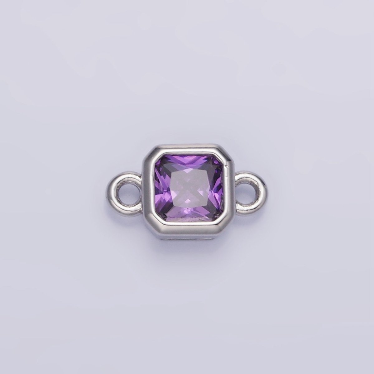 24K Gold Filled Square CZ Edged Bezel Connector in Gold &amp; Silver | G472 - G483