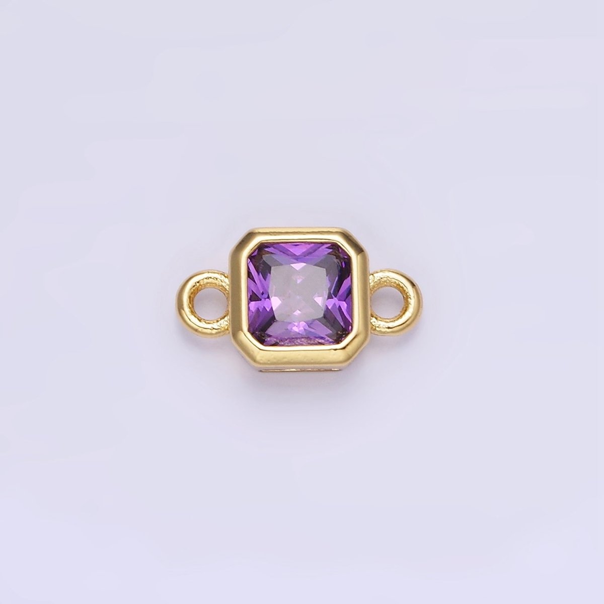 24K Gold Filled Square CZ Edged Bezel Connector in Gold &amp; Silver | G472 - G483
