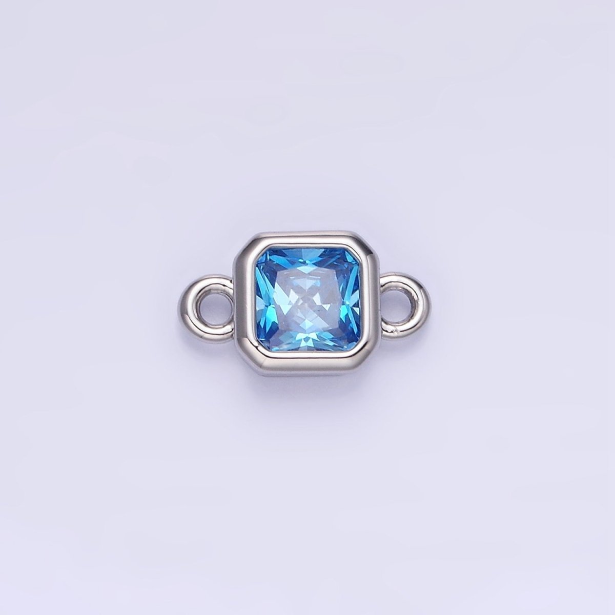 24K Gold Filled Square CZ Edged Bezel Connector in Gold &amp; Silver | G472 - G483