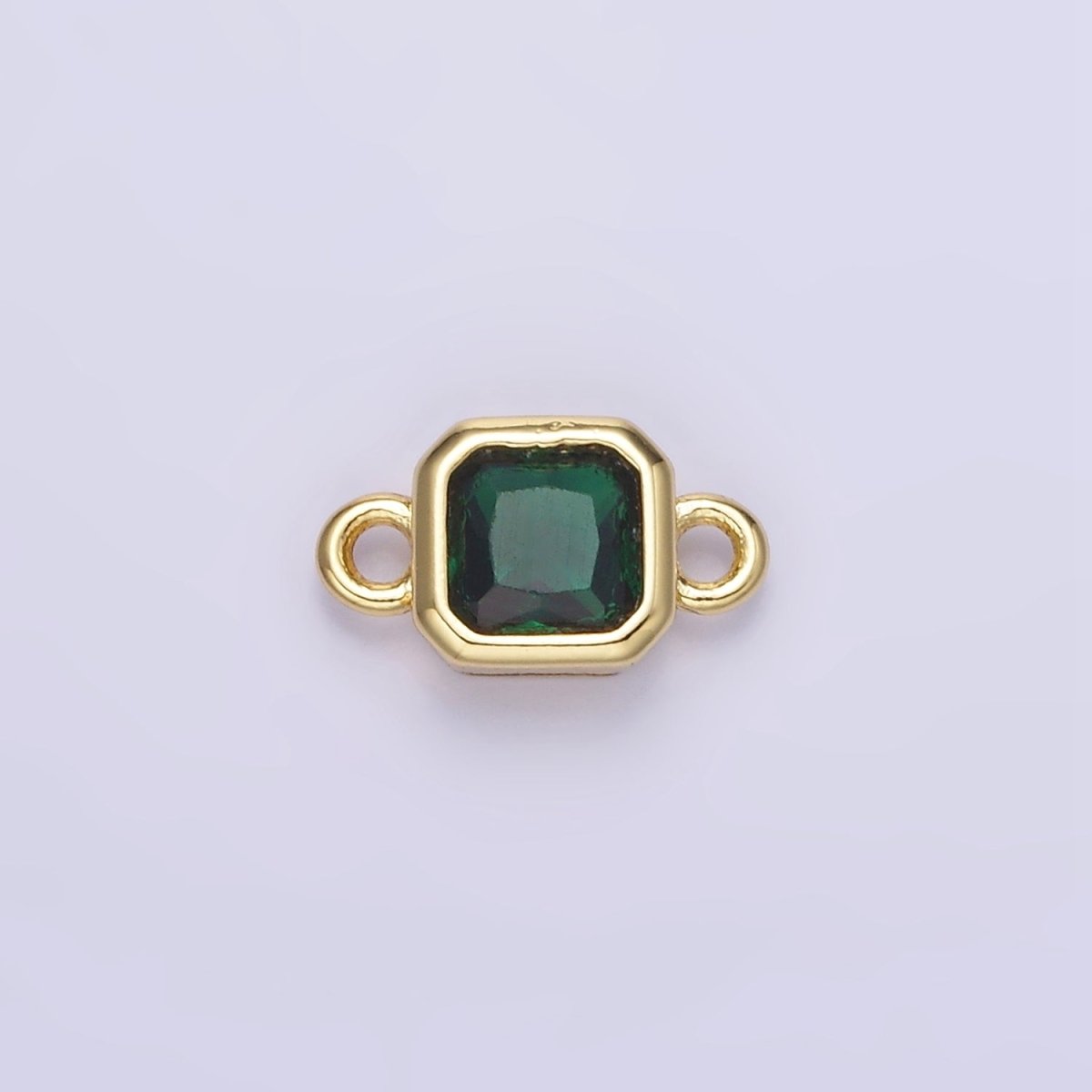 24K Gold Filled Square CZ Edged Bezel Connector in Gold &amp; Silver | G472 - G483