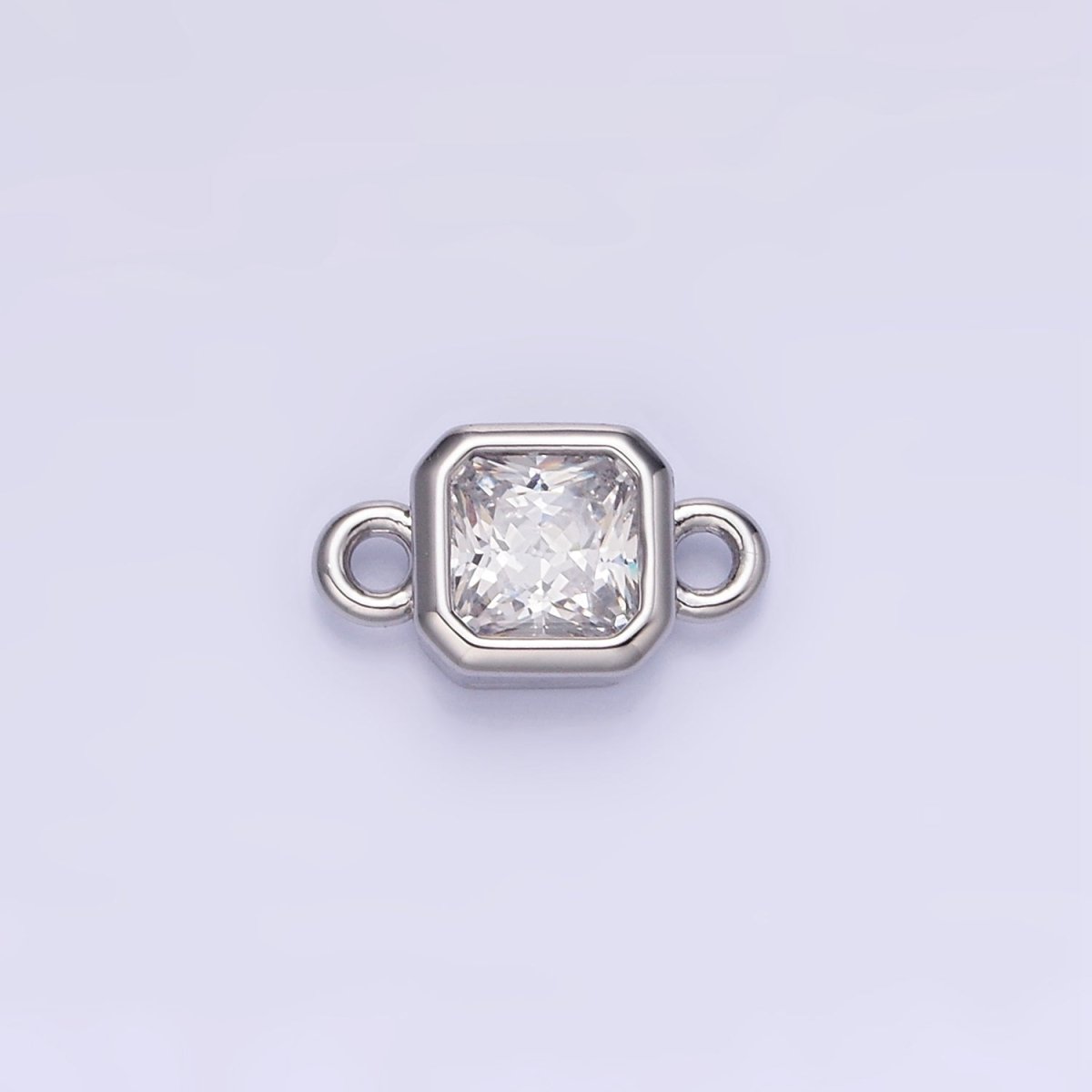 24K Gold Filled Square CZ Edged Bezel Connector in Gold &amp; Silver | G472 - G483