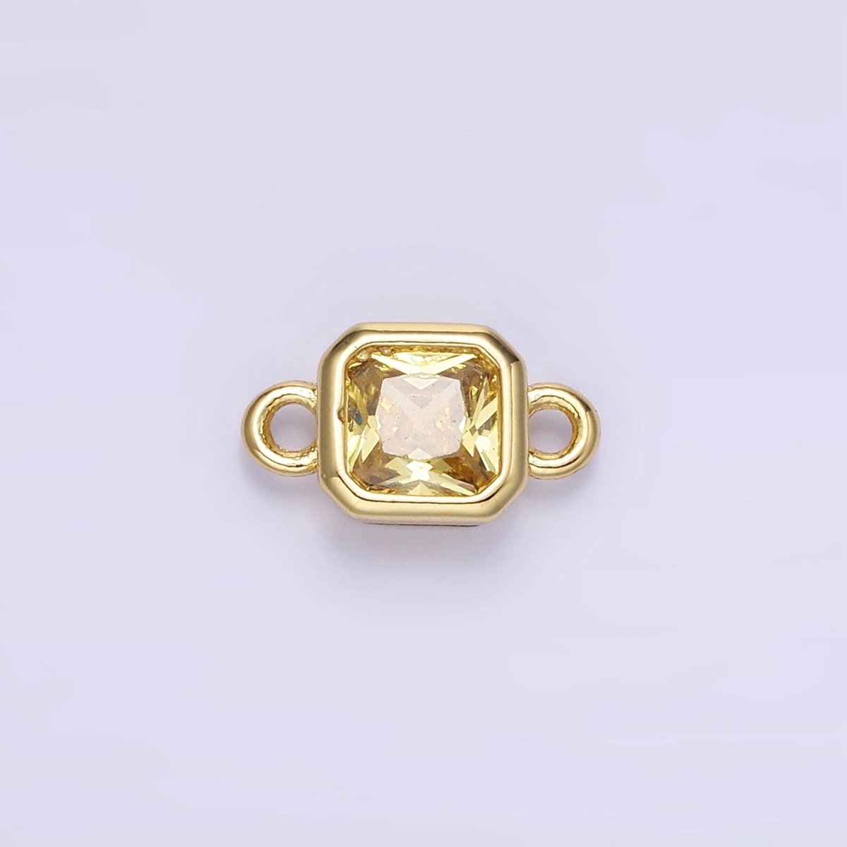 24K Gold Filled Square CZ Edged Bezel Connector in Gold &amp; Silver | G472 - G483