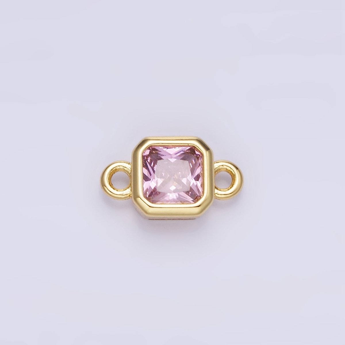 24K Gold Filled Square CZ Edged Bezel Connector in Gold &amp; Silver | G472 - G483