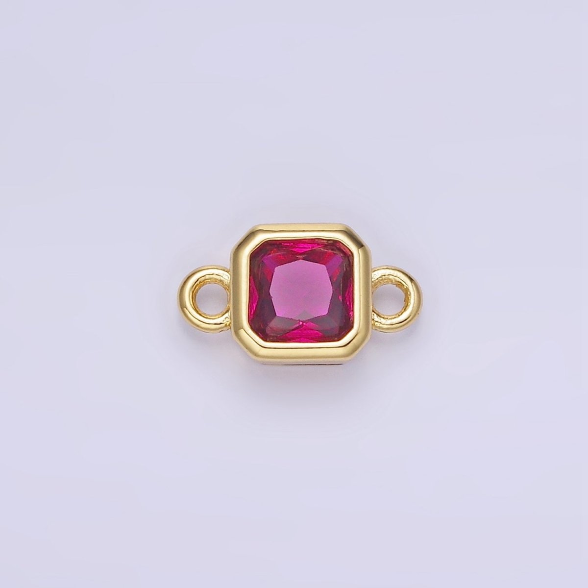 24K Gold Filled Square CZ Edged Bezel Connector in Gold &amp; Silver | G472 - G483