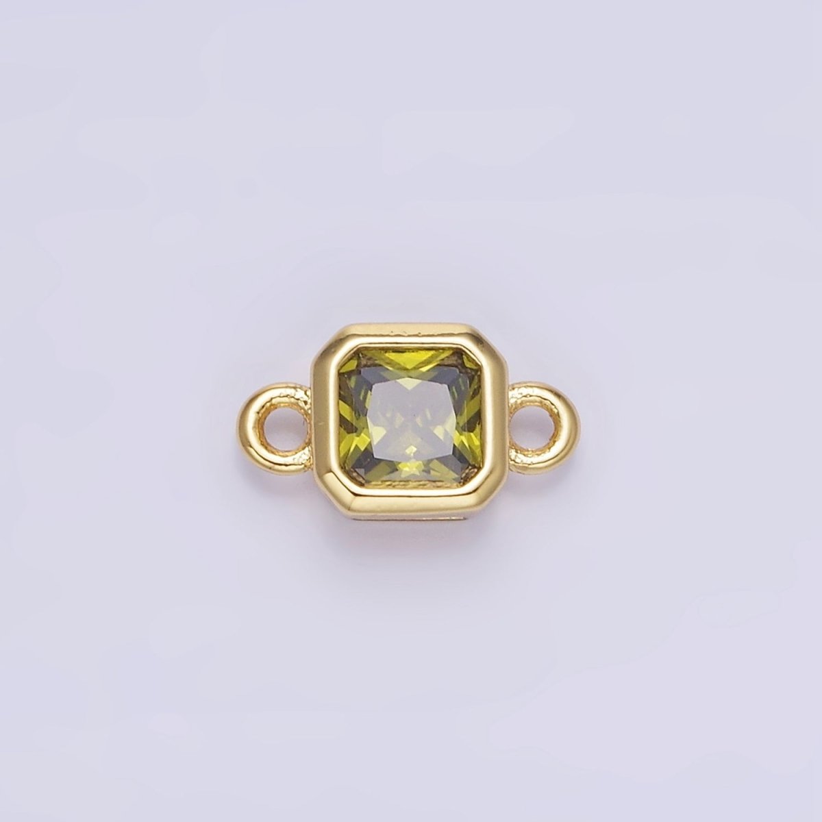24K Gold Filled Square CZ Edged Bezel Connector in Gold &amp; Silver | G472 - G483