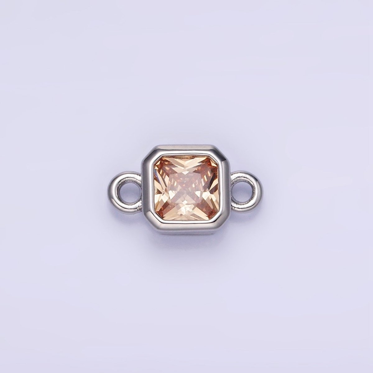 24K Gold Filled Square CZ Edged Bezel Connector in Gold &amp; Silver | G472 - G483